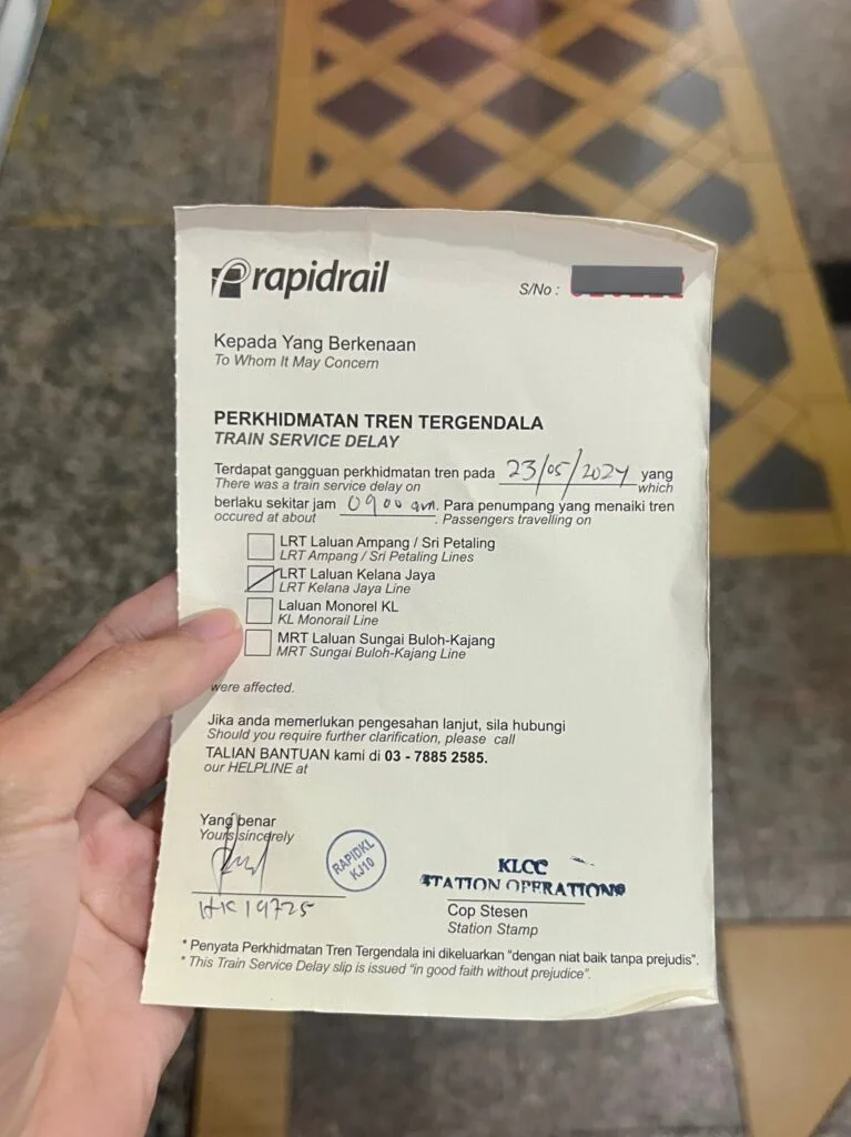 Train Delay Slip